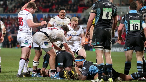 Ulster's Callum Black scores a try