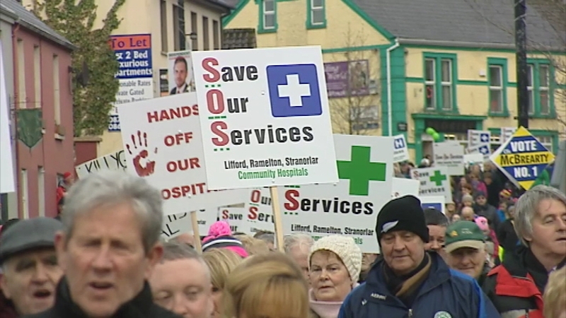 The protesters marched from the hospital in Stranorlar all the way to the centre of Ballybofey