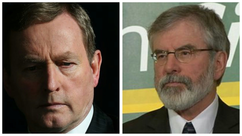 Both Enda Kenny and Gerry Adams saw support for their parties fall, according to the poll
