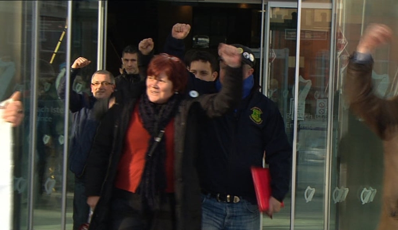 Joan Collins was accused of failing to comply with a garda's direction to leave the vicinity of the protest