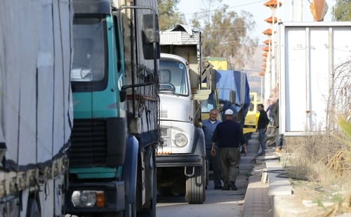 The convoy contains aid for 30,000 people
