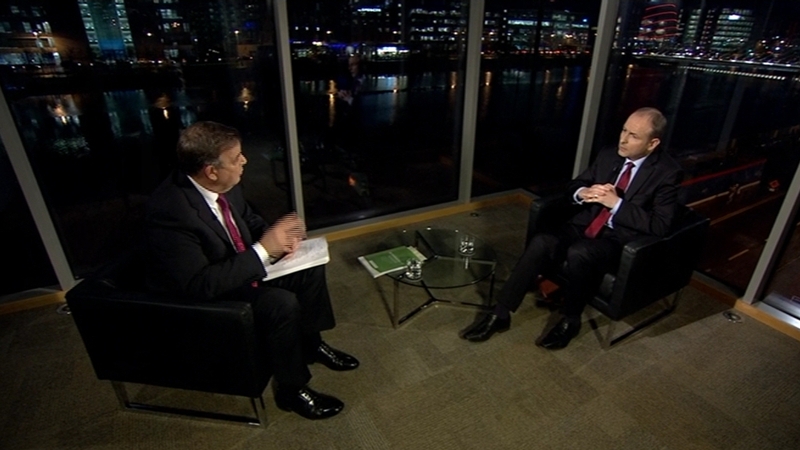 Bryan Dobson talks to Fianna Fáil leader Micheál Martin