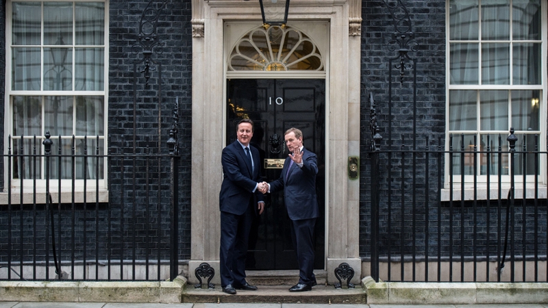 David Cameron greets Enda Kenny during his visit to the UK last month to discuss EU reform