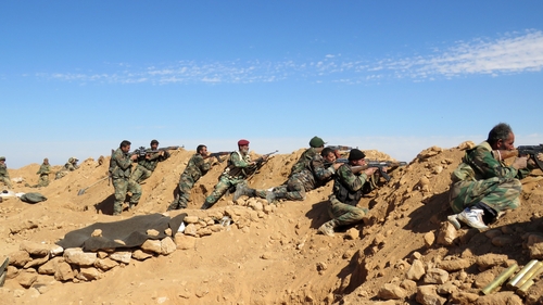 Syrian army soldiers in Raqqa province earlier this year