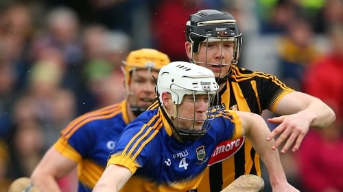 Kilkenny's Water Walsh hounds Michael Cahill for possession