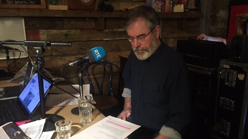 Gerry Adams speaking on RTÉ's Morning Ireland