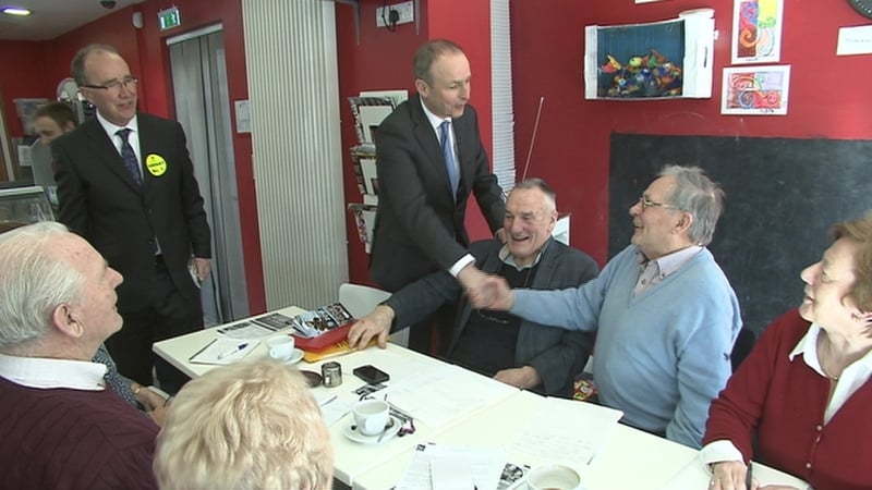 Micheál Martin canvassing in Rathfarnham, Dublin