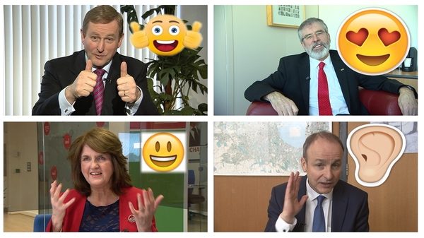 The four main party leaders have summed up their election campaigns with an emoji
