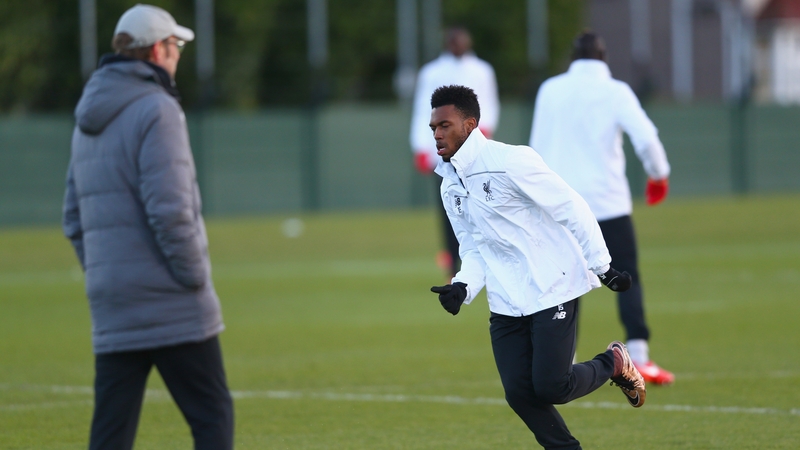 Daniel Sturridge trains at Melwood ahead of a busy few days for Liverpool