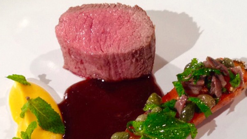 Roast Lamb, Carrots, Capers & Mint