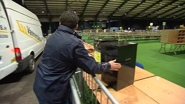Ballot boxes are arriving at the RDS ahead of the count in the morning