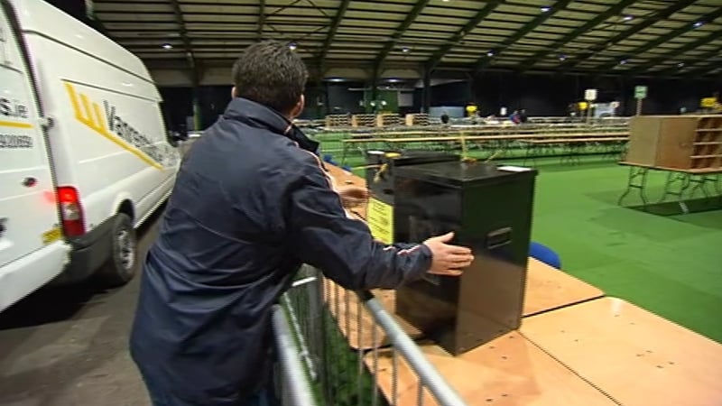 Ballot boxes are arriving at the RDS ahead of the count in the morning