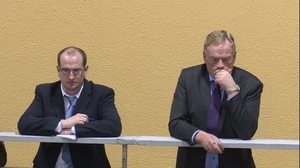 An anxious wait...James Bannon of Fine Gael and Paul Hogan of Sinn Féin battle it out for the final seat