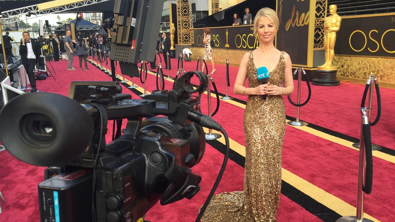 Caitríona Perry on the red carpet outside the Dolby Theatre on Hollywood Blvd