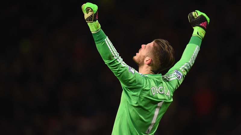 David de Gea celebrates during Manchester United's win over Watford