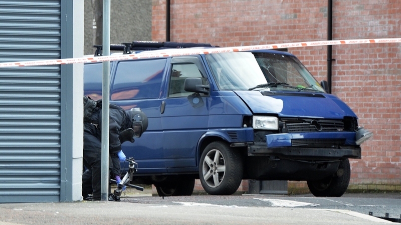 An explosive device detonated under the van the prison officer was driving in Belfast on Friday morning