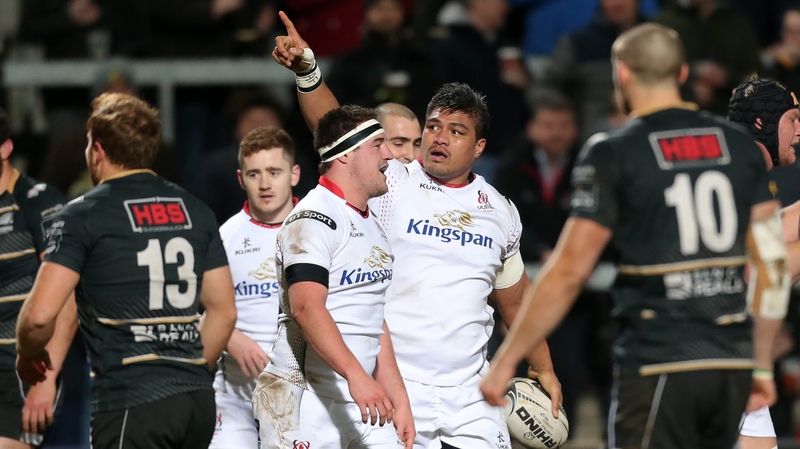 Nick Williams celebrates scoring the first of his two tries against the Italians