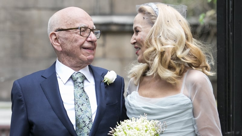 Newly weds Rupert Murdoch and Jerry Hall
