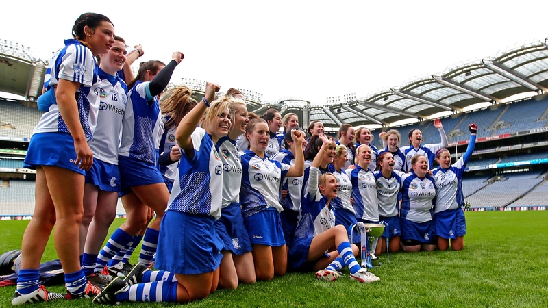 The victorious Milford side celebrate on the Croke Park turf