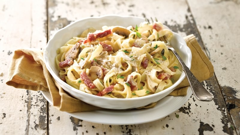 Bacon and Mushroom Tagliatelle