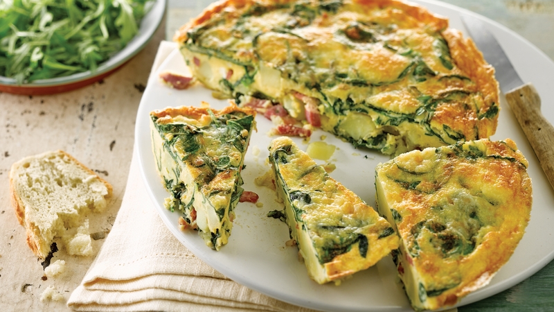 Bacon, Spinach, Potato Frittata recipe