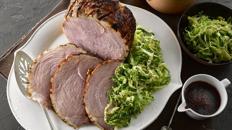 Sticky Glazed Fillet of Ham with Champ and Redcurrant Sauce