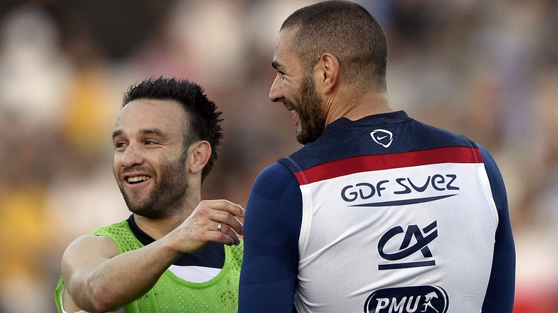 Mathieu Valbuena and Karim Benzema pictured at World Cup 2014