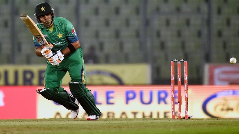Pakistan cricketer Umar Akmal plays a shot during a recent T20 match against Sri Lanka