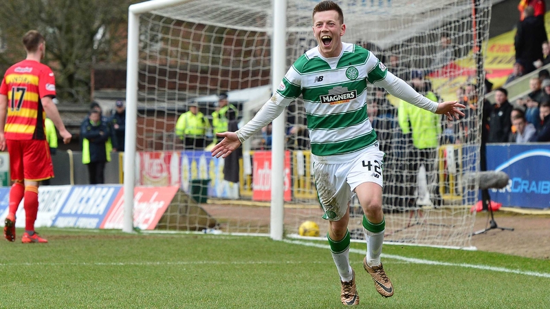 Callum McGregor celebrates his goal