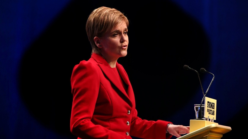 First Minister Nicola Sturgeon speaking at the SNP spring conference in Glasgow today