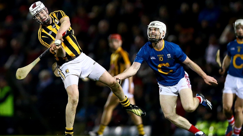Cork - wearing blue - in action against Kilkenny in last year's hurling league clash
