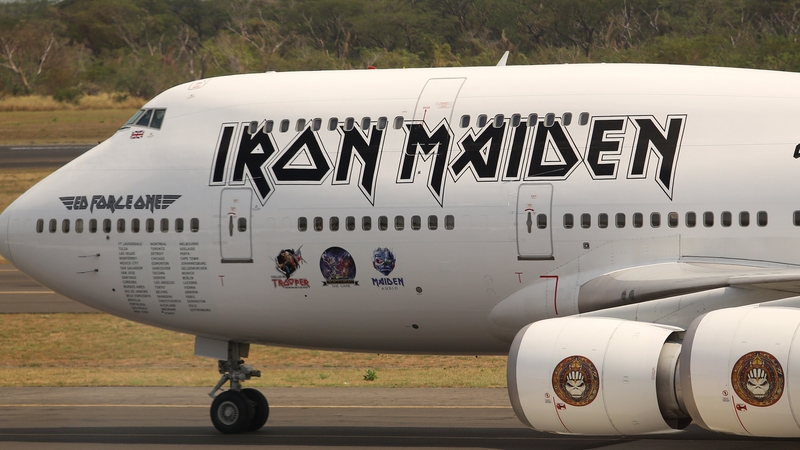 The undercarriage of Iron Maiden's Ed Force One airplane was damaged in the incident