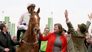 Jockey Ruby Walsh and owner Rich Ricci celebrate winning the Champion Hurdle with Annie Power