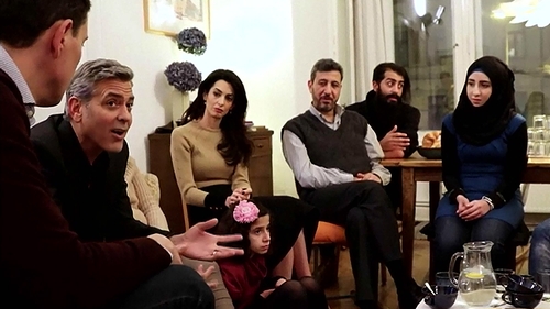 George Clooney and his wife Amal pictured in Syria last month