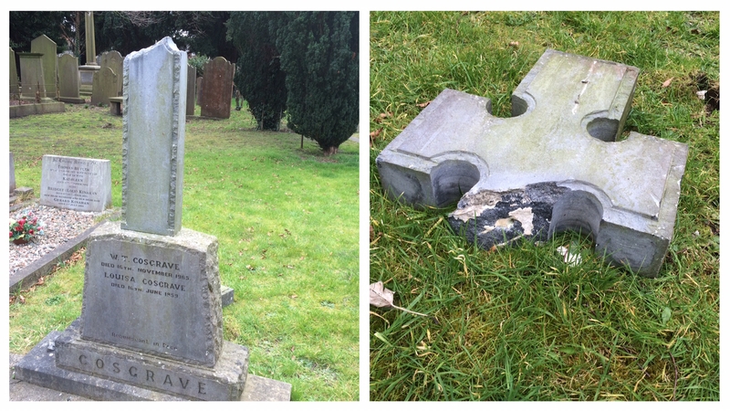 WT Cosgrave's grave was vandalised at the Goldenbridge Cemetery in Inchicore