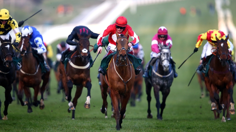 Ballyandy (centre in red) took the last on day two