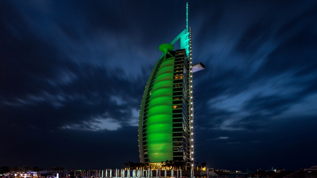 The majestic Burj al Arab in Dubai (Pic: Tourism Ireland 'Global Greening')