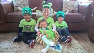 Rían, Abbie, Sadie and Dylan all ready for the Celbridge parade in Co Kildare (Pic: Robert Slacke)