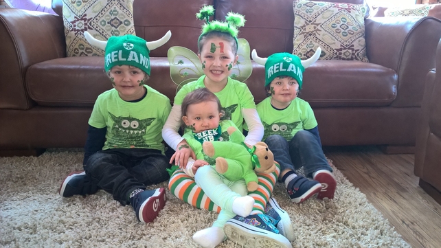 Rían, Abbie, Sadie and Dylan all ready for the Celbridge parade in Co Kildare (Pic: Robert Slacke)