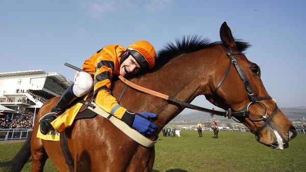 Tom Scudamore shows his affection for World Hurdle winner Thistlecrack