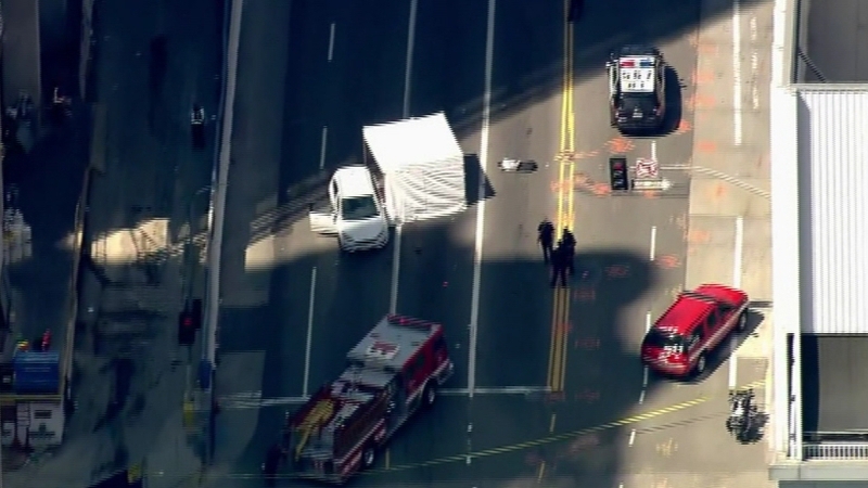 The man's body hit a car