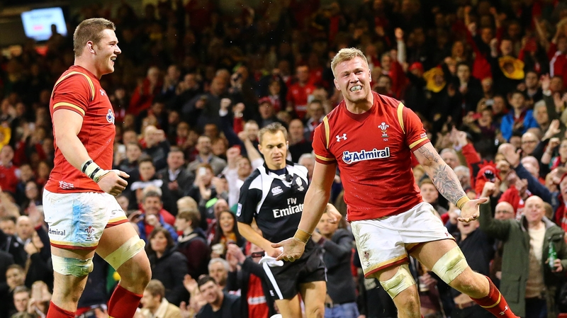 Ross Moriarty in action for Wales