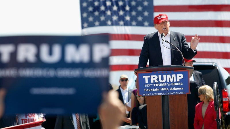 The demonstrators eventually started marching down the highway, and later some were seen nearing the rally at Fountain Hills, Arizona, before Donald Trump arrived