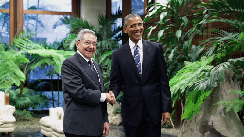 Raul Castro and Barack Obama met in the Palace of the Revolution in Havana