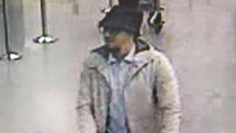 Police are seeking to identify the man caught on CCTV with two others thought to have blown themselves up