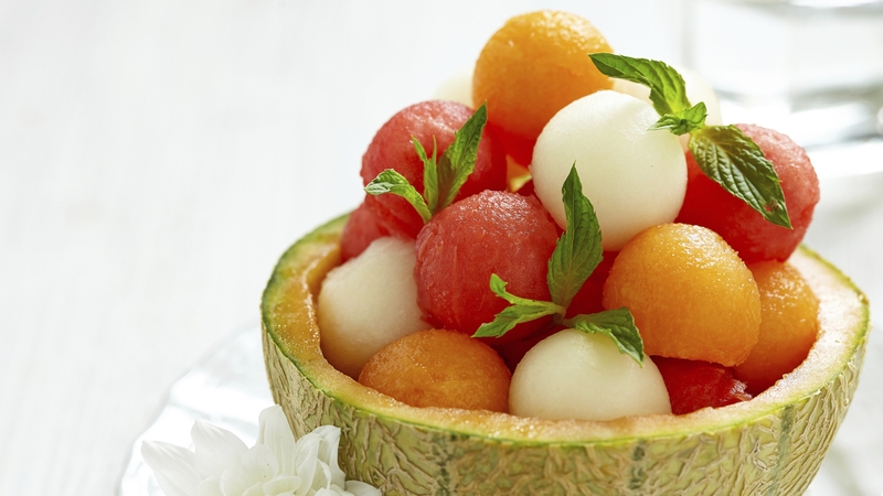 Add some chorizo and mozzarella to melon balls for a delicious and different starter