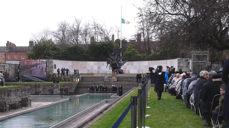 Relatives of those who fought in the Rising gathered at the Garden of Remembrance for the wreath laying ceremony