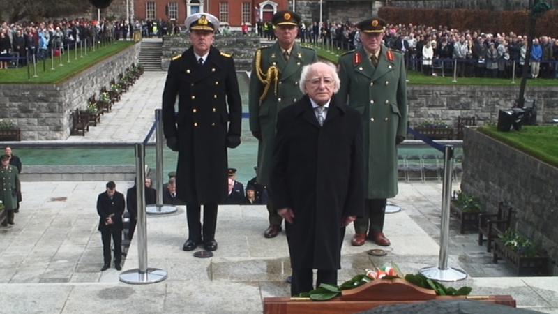 President Michael D Higgins laid a wreath in honour of those who fought for Irish freedom
