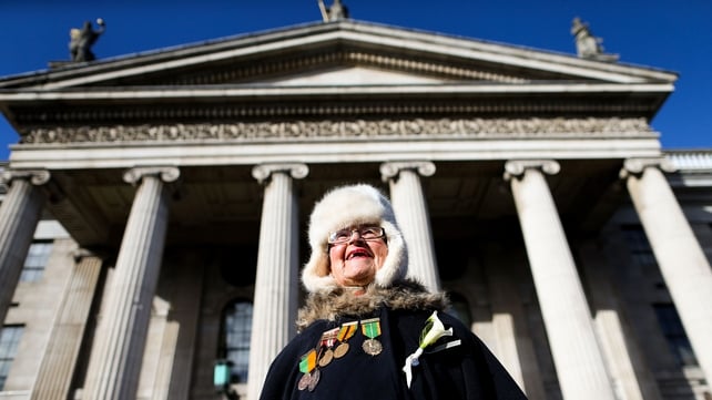 Moira Schlindwein (nee Reid) whose father fought in the GPO during the Rising