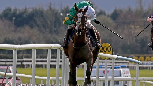 Jer's Girl ridden by Barry Geraghty en route to winning the EBF Mares Novice Hurdle